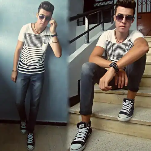 匡威黑色高帮帆布鞋男生应该怎么搭配