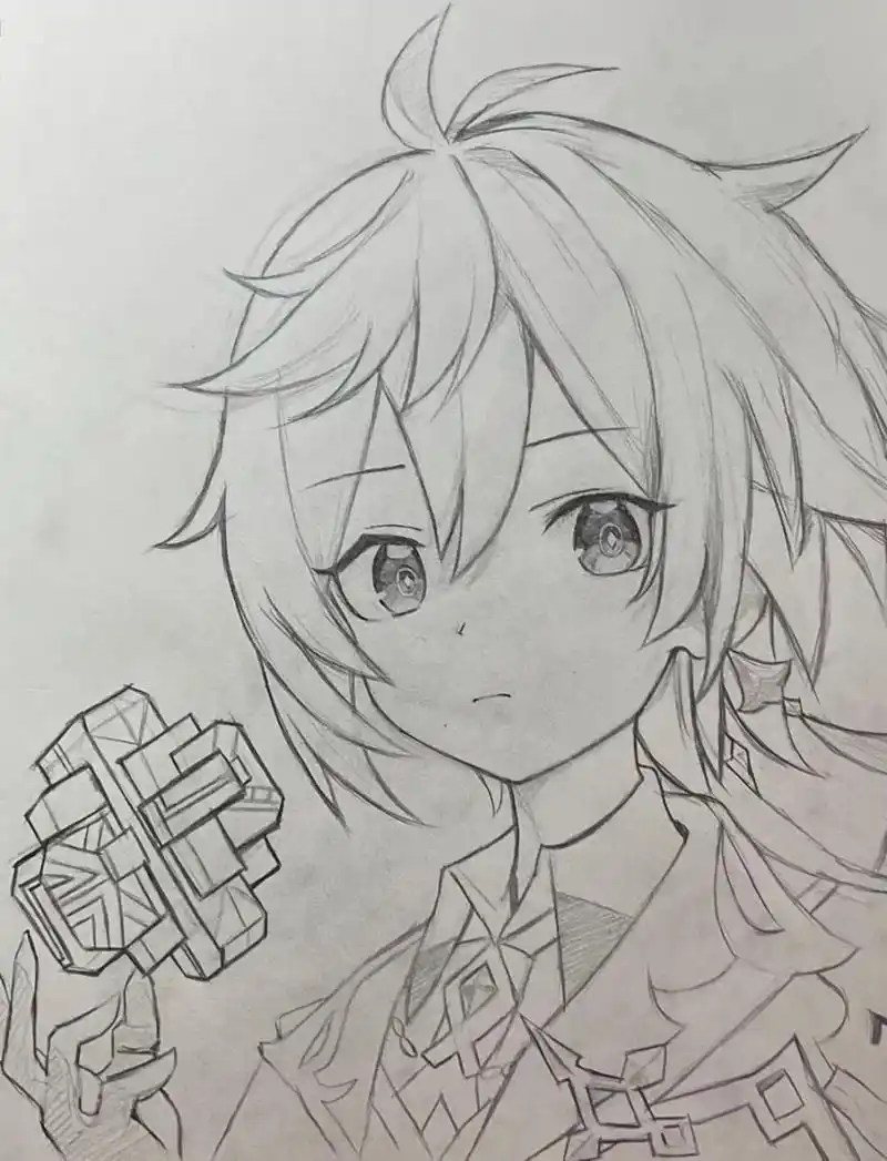 q版原神人物临摹 铅笔手绘