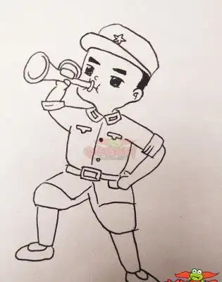 卡通军人简笔画教程图片一年级画解放军简笔画适合小朋友画的军人简笔