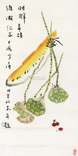 0220瓜果立轴纸本