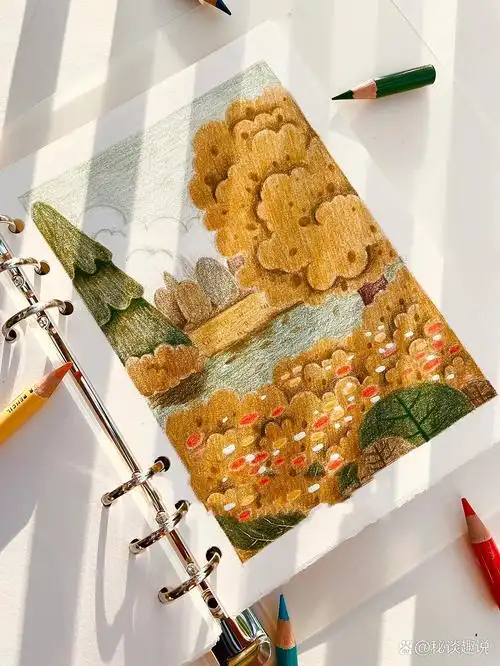 彩铅 | 卷入秋天 一个转身夏天就成了故事 一个回眸秋天就成了风景