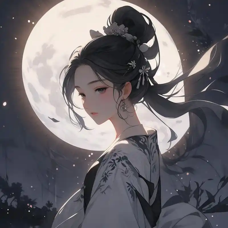 唯美侧脸丸子头94女生头像 唯美风格的侧脸丸子头女生头像来啦～每