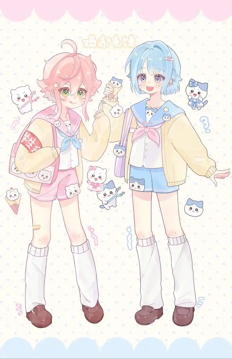 画的闺蜜组合集!宝宝你们是最可爱的!#绘画 #板绘 #姬宫桃 - 抖音