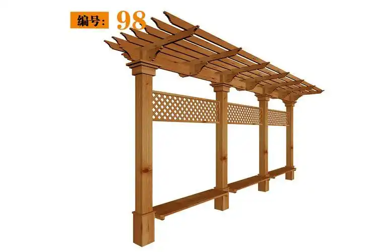 四柱顶宽2000mm的豪华欧式单臂防腐木葡萄架廊架-尚园良品