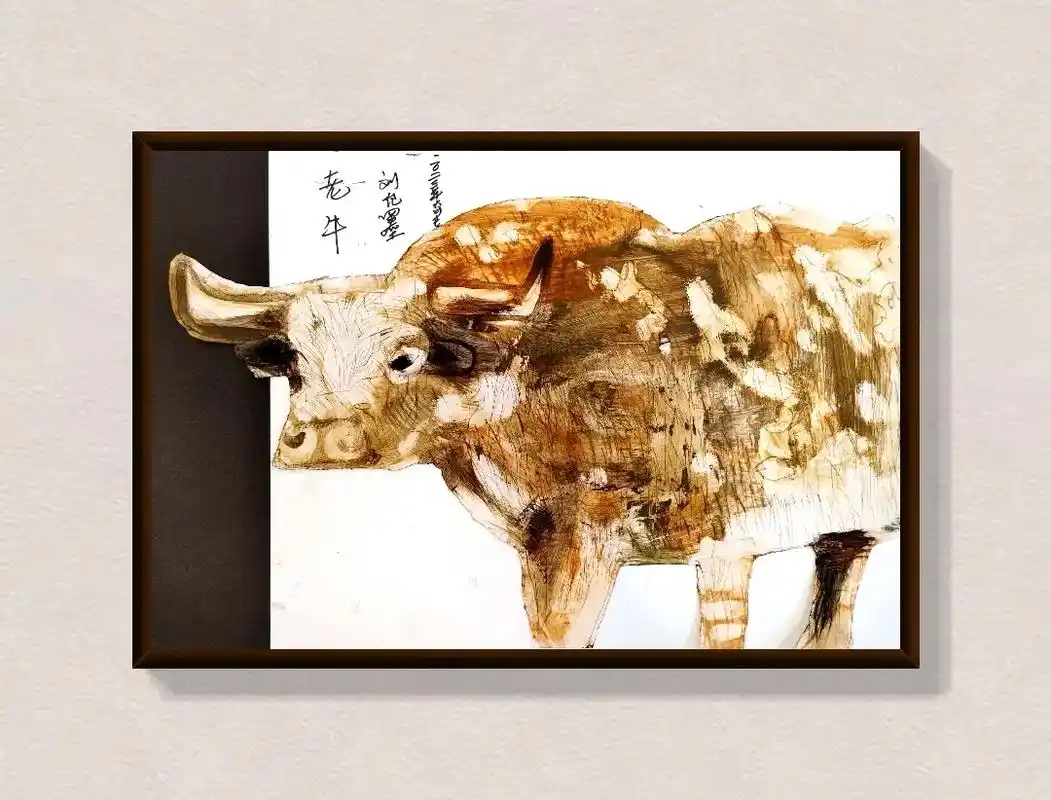 我的宝子们画的牛,牛气冲天.#擦色版画 - 抖音