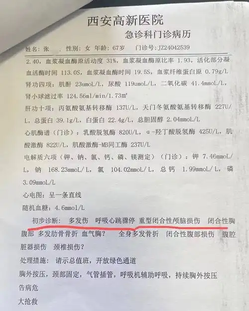 逝者抢救诊断病历 图源受访者