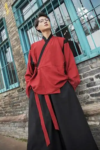 重回汉唐纳川原创汉服男改良汉元素春装晋制交领上襦阔腿裤子套装