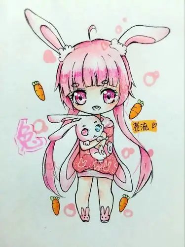 十二生肖兔彩铅