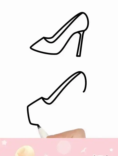 高跟鞋这样画秒会 简笔画 高跟凉鞋
