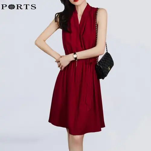 ports/宝姿女装2022春季新款正品代购时尚轻奢优雅气质礼服连衣裙