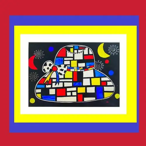 三原色学习蒙德里安的帽子