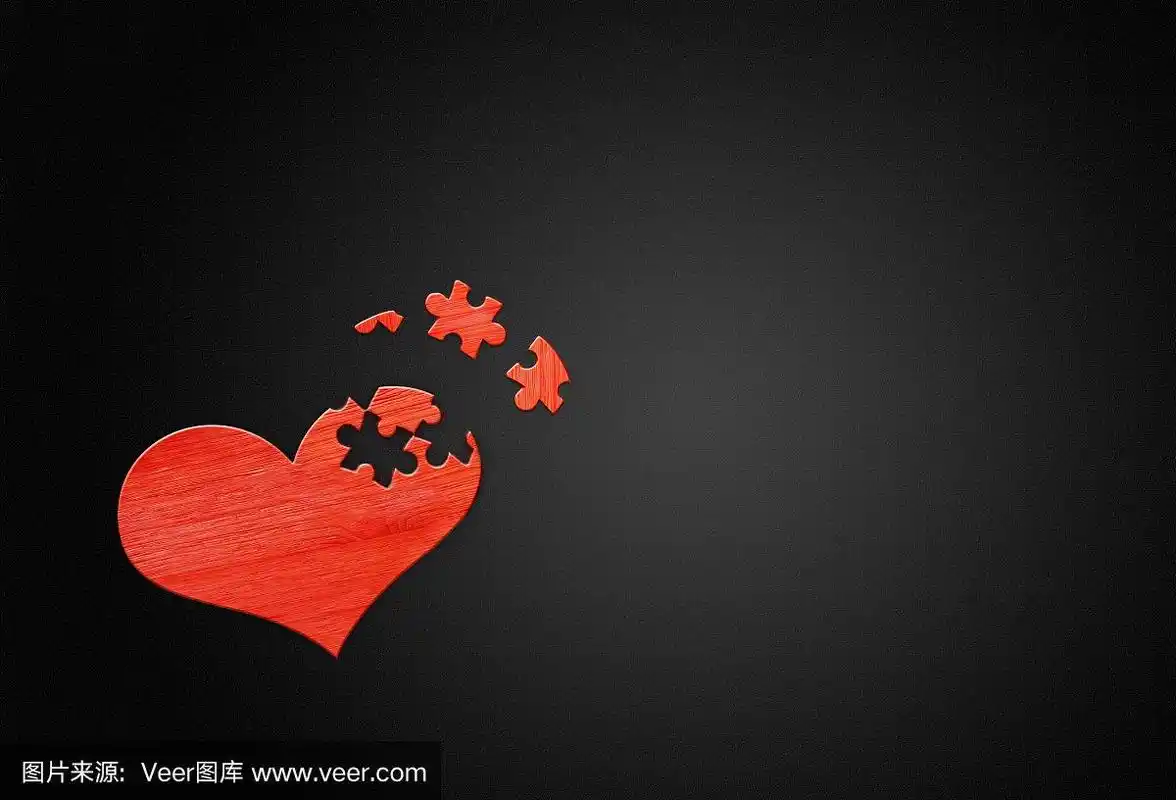 木制,红色,谜题游戏,心型,黑色背景