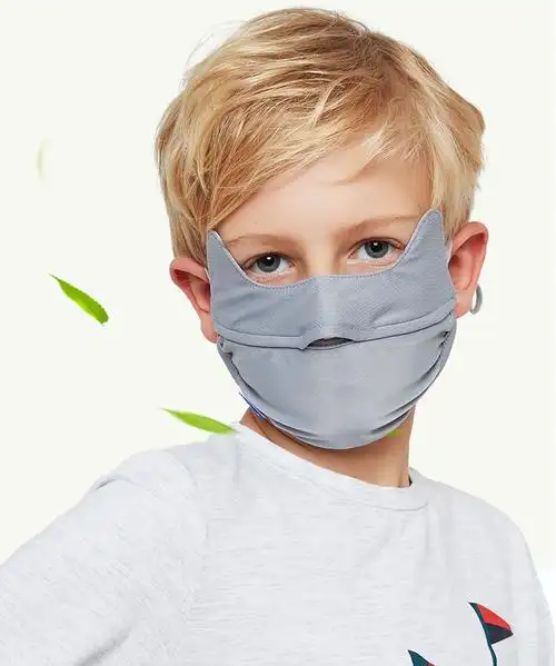 solosunny儿童防晒口罩夏季防紫外线透气薄款学生小孩开鼻面罩敖东