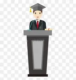 矢量扁平正在进行毕业演讲的学生