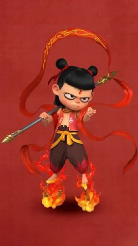 踩风火轮的魔童哪吒简笔画