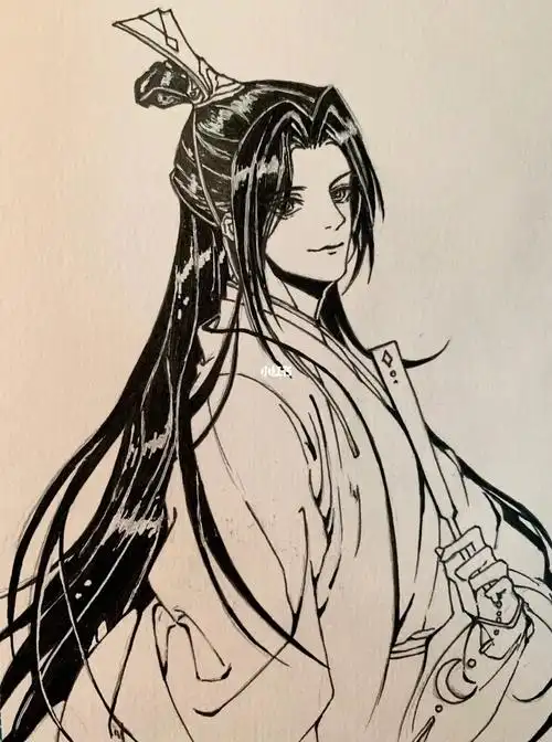 有点风姿的沈老师#渣反  #人渣反派自救系统  #沈清秋  #画画  #线稿
