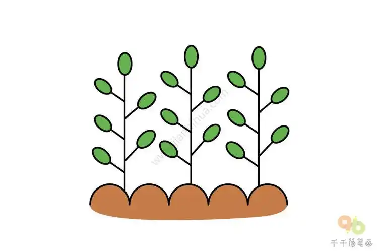 植树节让小树苗快乐成长简笔画