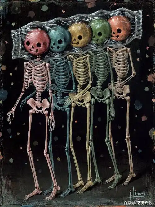 骷髅很可怕?他画人体骨骼和解剖图,画出一群可爱小骷髅