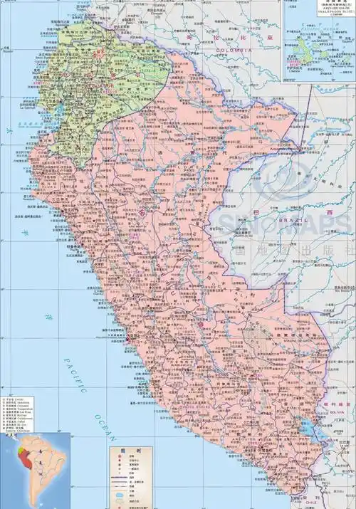 最新秘鲁地图中文版