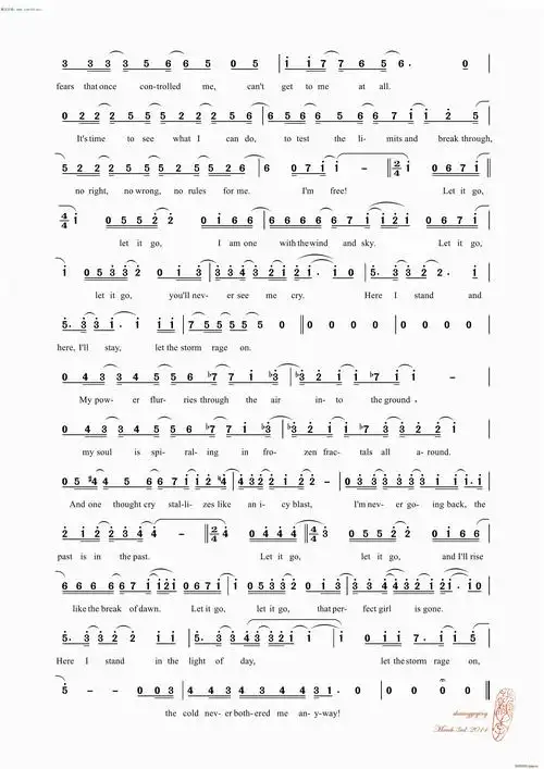 letitgo随它吧冰雪奇缘主题曲menzel