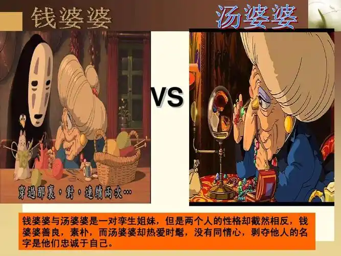 和他的作品《千与千寻》 vs 钱婆婆与汤婆婆是一对孪生姐妹,但是两个