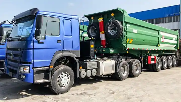 半管4轴45立方米自卸拖车翻斗半挂车用于废料或谷物运输 - buy dump