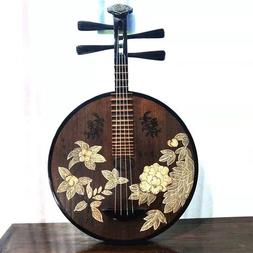 鼓乐楼-乐器月琴彩绘实木厂家直销家装饰