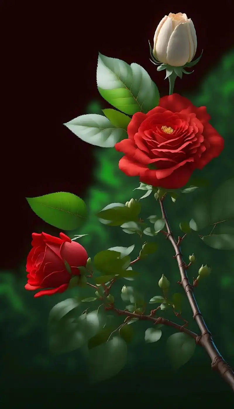 精美绝伦,一枝高高的盛开的红玫瑰花!#高清图片 #红玫瑰 # - 抖音