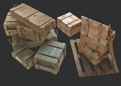 pbr次世代 弹药箱 炮弹箱子 军事补给 补给箱 战争物资 后援补给