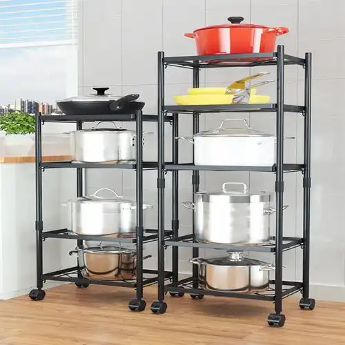 放锅架子厨房锅架置物架古达落地多层家用锅具收纳架多功能台面厨具架