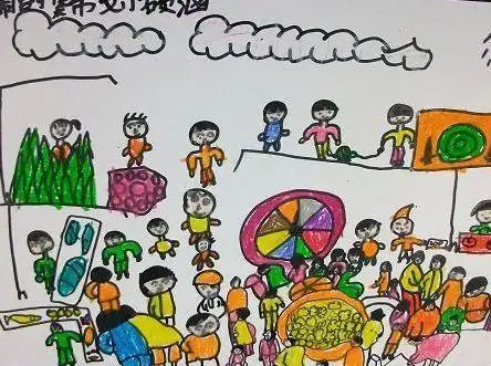 幼儿园里真热闹简笔画