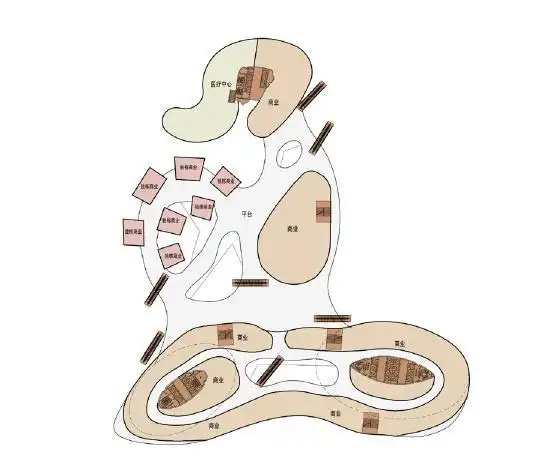 超高层曲线形造型城市综合体建筑平面图