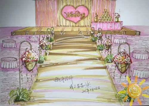 婚礼现场手绘设计