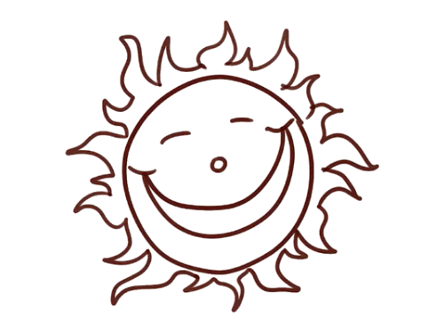 卡通太阳简笔画画法