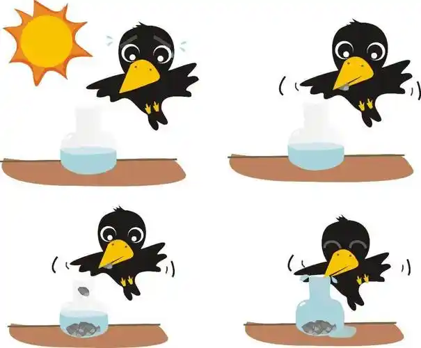 乌鸦喝水图片 乌鸦喝水图片 绘本