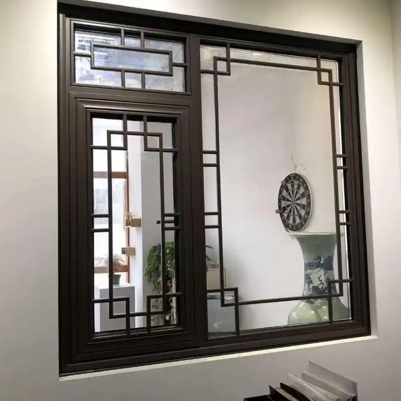 源头厂家新中式仿古断桥铝合金门窗传统仿古门窗定制新中式门窗定制