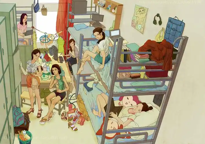 趁还没毕业画了自己的宿舍,有些伤感呢!