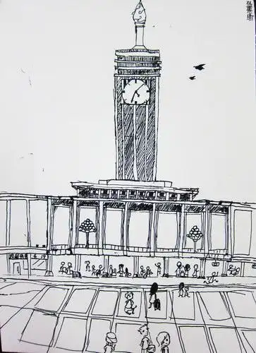 少儿书画作品-长沙火车站写生/儿童书画作品长沙火车站写生欣赏_中国