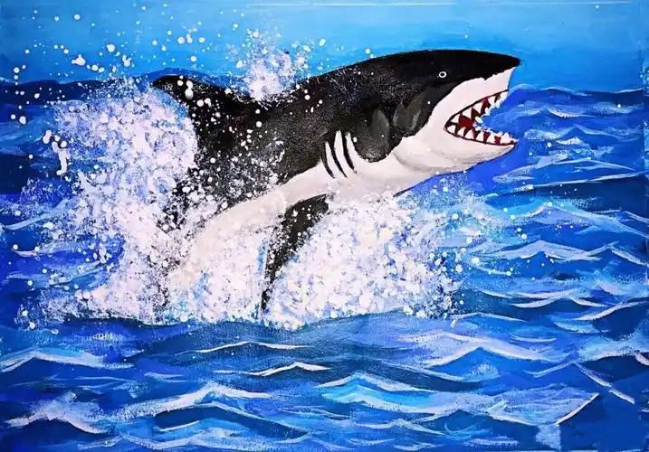 21.水粉《鲨鱼》