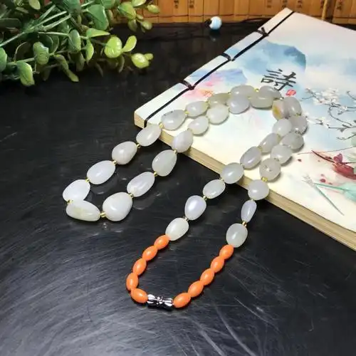 006纯天然新疆和田玉籽料独籽原石项链