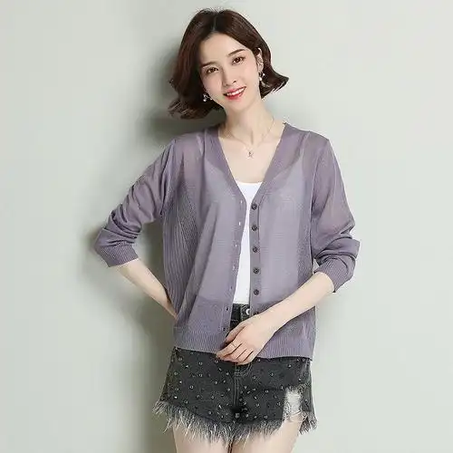 女士短外套 佚貌yimao 冰丝针织衫开衫女夏季薄款配吊带裙子短款上衣