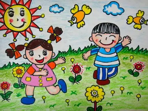 一起游戏/少儿绘画作品/儿童画/网络美术馆_中国少儿美术教育网