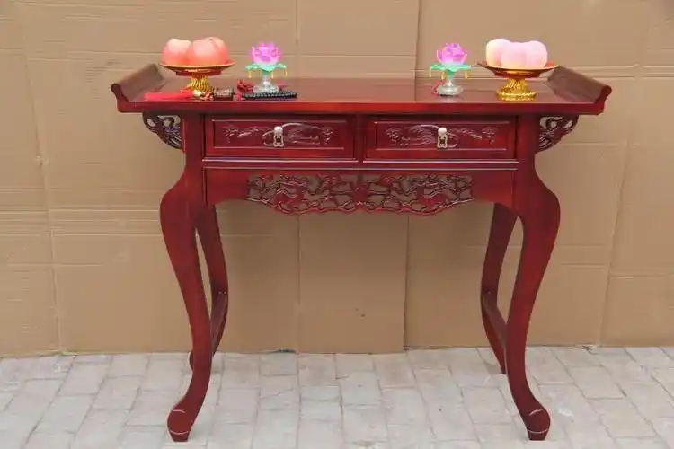 财神爷供奉桌神台家用贡台供台观音佛像供桌实木香案条案玄关包邮_不