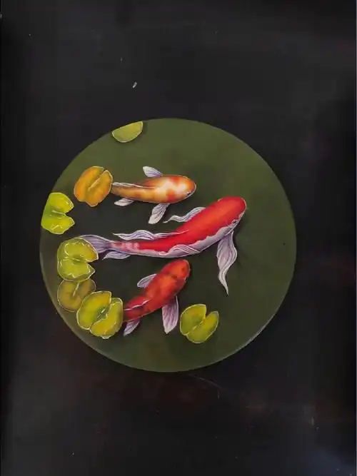 锦鲤丙烯画