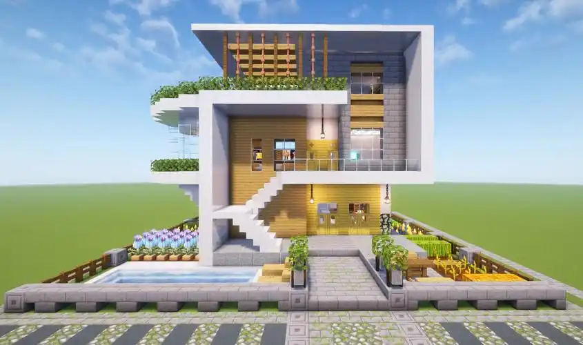 我的世界# | 建造两层半草原别墅 | 室内外教程