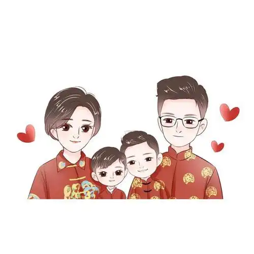 头像也能很好看,一家四口头像合集