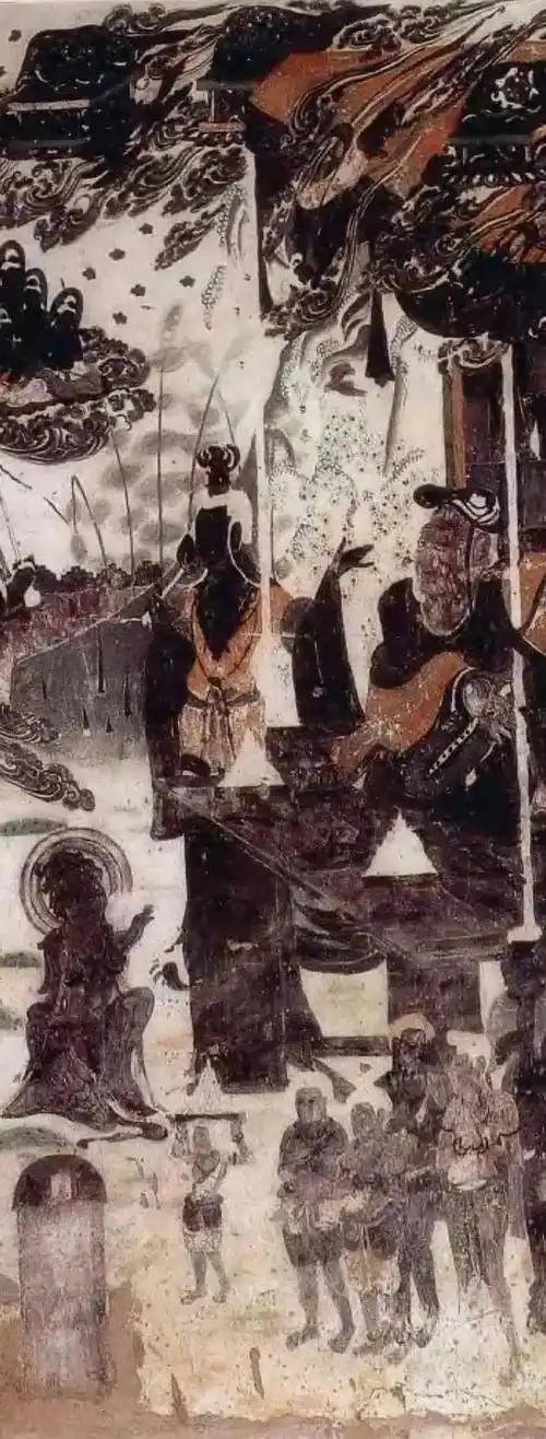 莫高窟第335窟于武周时期,历时十余年而成.覆斗形顶.