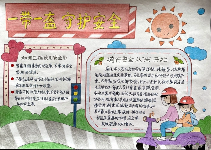 交通安全一盔一带手抄报内容