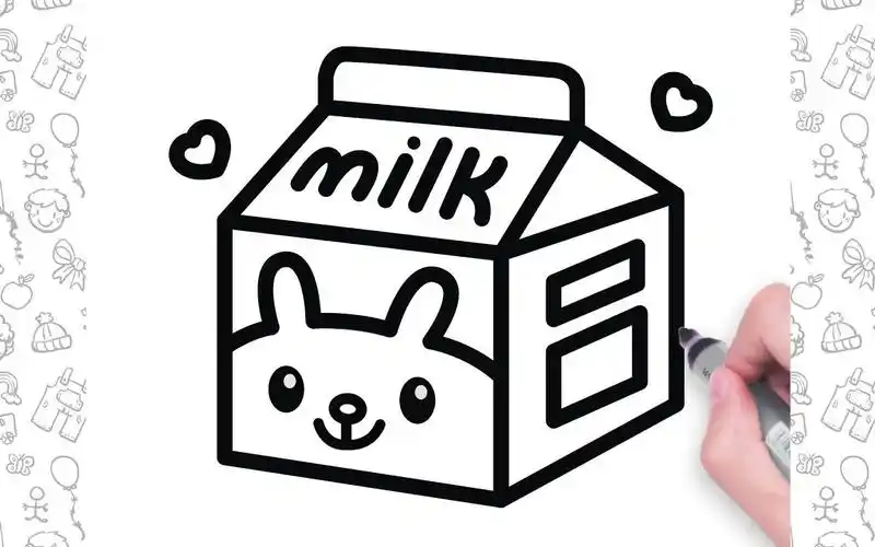 和我一起学画画,今天我们来画一盒牛奶!