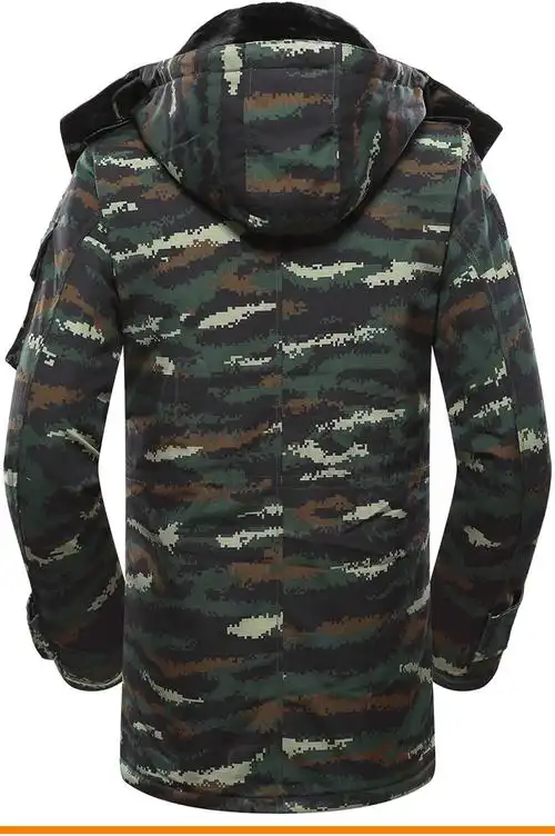 军大衣冬季荒漠海洋城市虎斑特战二炮迷彩装大衣劳保棉大衣男防水防寒
